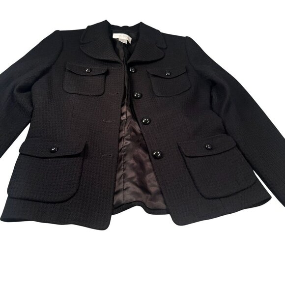 Casual Corner Virgin Wool Blazer Women Suit Jacket Career Button Long Sleeve - Picture 1 of 15